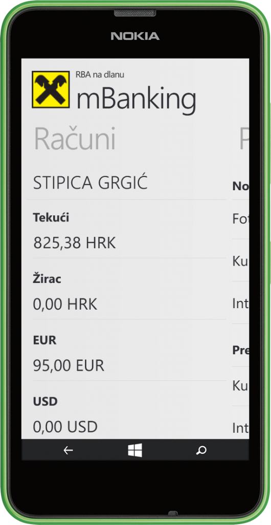 RBA na dlanu native smartphone version Windows Phone