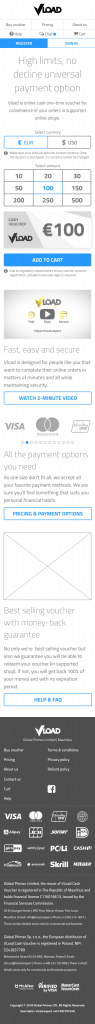 Vload homepage mobile loggedout state