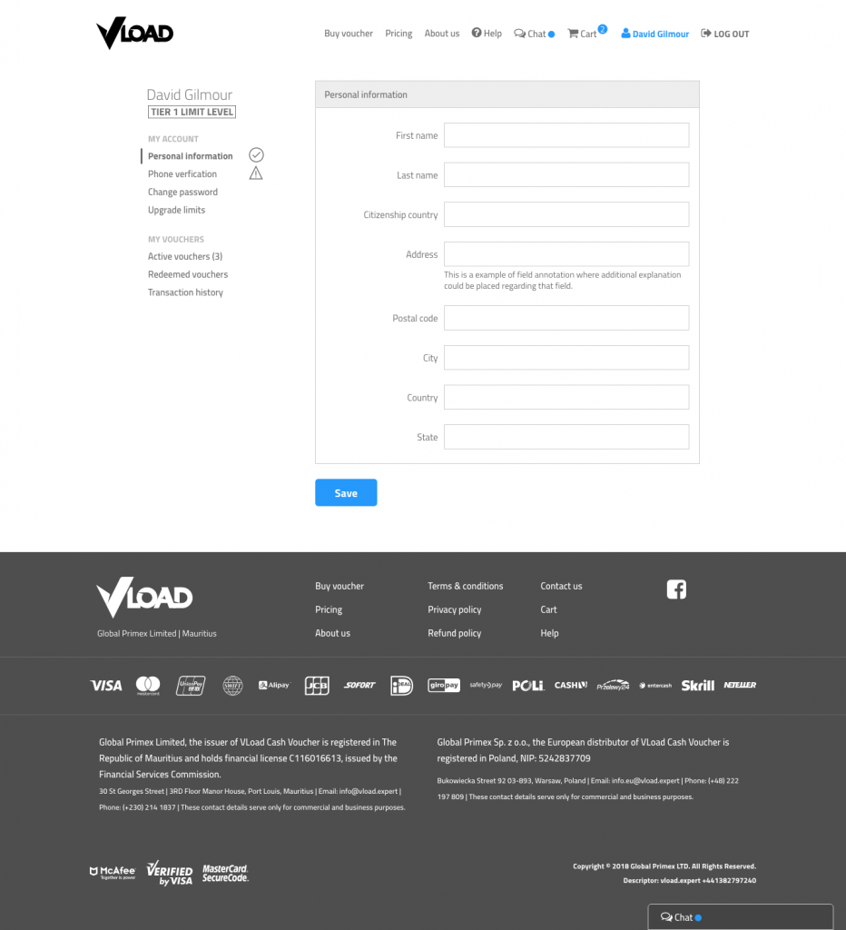Vload userprofile desktop loggedin state